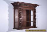Antique French Renaissance Revival Display Wall Cabinet in Oak for Sale