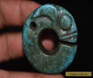 Item Old Chinese turquoise hongshan culture Hand carved Amulet Pendant H322 for Sale