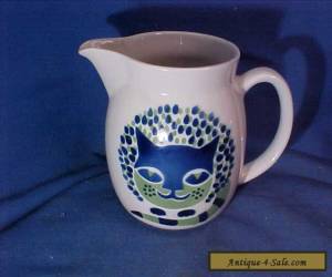 1960s ARABIA Pottery FINLAND 5" PITCHER with SMILING CAT Design for Sale