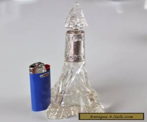 Item Pair of antique silver necked crystal perfume bottles. for Sale