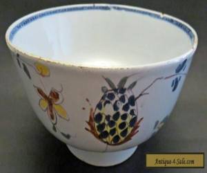 Item RARE ANTIQUE ENGLISH LIVERPOOL? DELFT WARE TIN GLAZE BOWL CIRCA 1760 POLYCHROME  for Sale