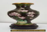 Cloisonne Vase on Wooden Stand for Sale