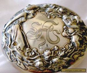 Item Silver Lady Cherub Dresser Box Sterling Art Nouveau Antique Jewel Box for Sale