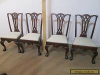 56877 Set 4 Antique Chippendale Dining Chairs Chair s