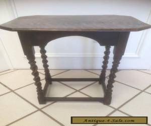 ANTIQUE VINTAGE ENGLISH JACOBEAN STYLE OAK BARLEY TWIST SMALL TEA WINE END TABLE for Sale