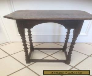 Item ANTIQUE VINTAGE ENGLISH JACOBEAN STYLE OAK BARLEY TWIST SMALL TEA WINE END TABLE for Sale