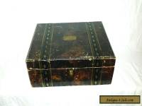 Antique letter writing lap travel Desk Box hand painted Victorian