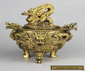 Excellent Chinese Brass Dragon Incense Burner / Censer #1111 for Sale