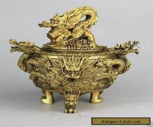 Item Excellent Chinese Brass Dragon Incense Burner / Censer #1111 for Sale