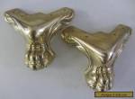 2 Brass Lion Paw Claw Feet Vintage Style Furniture Table Chest for Sale