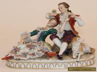 SITZENDORF GERMAN PORCELAIN FIGURAL GROUP FIGURINE COUPLE & SHEEP