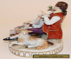 Item SITZENDORF GERMAN PORCELAIN FIGURAL GROUP FIGURINE COUPLE & SHEEP for Sale