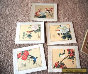 Item Vintage Box Set of Chinese Paintings (5) on silk for Sale