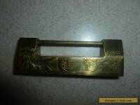 Vintage Antique Chinese Brass Puzzle Lock Signed Dragons