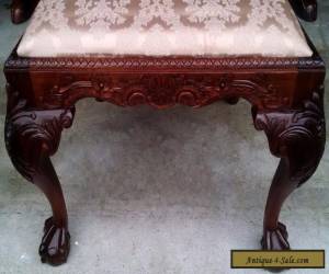 Item Chippendale Style Dining Chair w/Cushion ~ Mahogany ~ Carved Claw on Ball Feet  for Sale