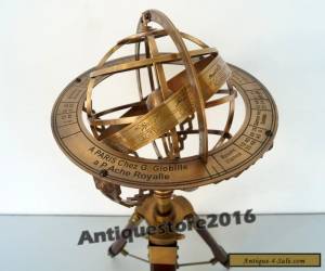 Item Vintage Solid Brass Nautical Armillary Sphere With Antique Finish Tripod Stand.. for Sale