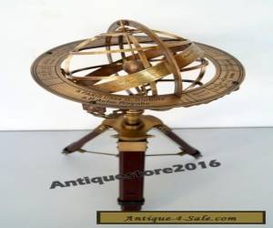 Item Vintage Solid Brass Nautical Armillary Sphere With Antique Finish Tripod Stand.. for Sale