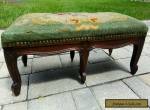Antique  French Louis XV style 6 leg carved needlepoint footstool ottoman  for Sale