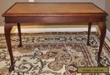 ATTRACTIVE VINTAGE LEATHER TOP MAHOGANY COFFEE TABLE, LONG OCCASIONAL END TABLE for Sale