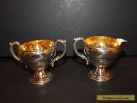 Antique Sterling Silver JWW Sugar Bowl & Creamer Set Vintage