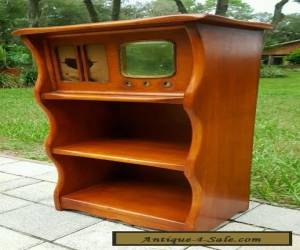 VINTAGE ANTIQUE MId Century WOOD RADIO CABINET BOOKSHELF STAND for Sale