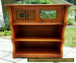 Item VINTAGE ANTIQUE MId Century WOOD RADIO CABINET BOOKSHELF STAND for Sale