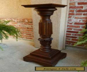 Item Antique French Carved Oak Pedestal Plant Stand Renaissance Bronze Display Table for Sale