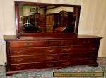 HUNGERFORD SOLID MAHOGANY DOUBLE DRESSER 9 Drawer Chest With Mirror VINTAGE for Sale