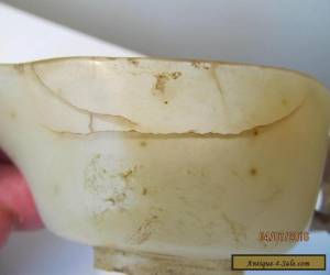 Item Antique 19th Century Carved CHINESE WHITE JADE Libation CUP Bowl 65 Grams for Sale