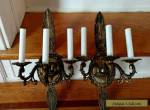 AS IS PAIR OF Vtg metal sconces LAMPS FOR PARTS FRENCH STYLE  for Sale