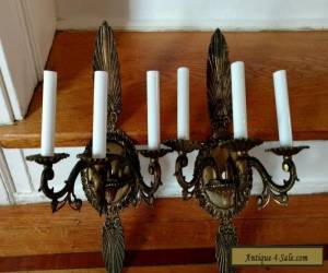 AS IS PAIR OF Vtg metal sconces LAMPS FOR PARTS FRENCH STYLE  for Sale