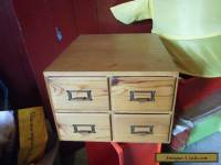 Vintage Wooden INDEX Storage Box  X 4 OAK  Wood .