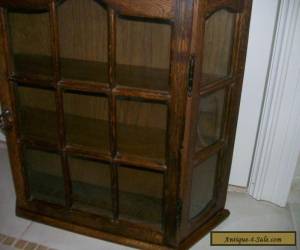 Item Antique/Vintage All Wood (Oak?) Large Curio Wall Display Cabinet for Sale