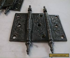 Item PAIR OF 3 1/2'' ANTIQUE EASTLAKE STYLE HINGES MADE BY CLARK CLEANED READY TO GO for Sale