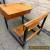 Vintage / antique wooden Child's School Desk. Integrated chair design.  for Sale