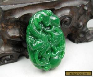 Item Antique Chinese Hand-carved aristocratic wearing Jadeite jade pendant Dragon b03 for Sale