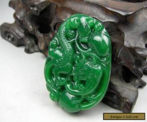 Item Antique Chinese Hand-carved aristocratic wearing Jadeite jade pendant Dragon b03 for Sale