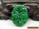 Antique Chinese Hand-carved aristocratic wearing Jadeite jade pendant Dragon b03 for Sale