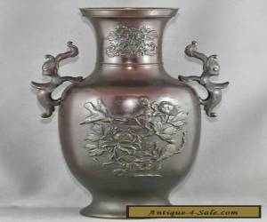 Magnificent Antique Chinese Gilded Solid Bronze Double Dragon Vase Circa 1800s for Sale