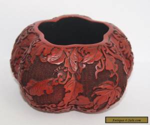 Item Antique Chinese Carved Cinnabar Gourd Bowl / Vase for Sale