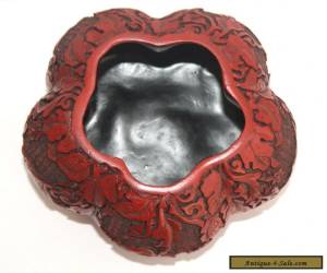 Item Antique Chinese Carved Cinnabar Gourd Bowl / Vase for Sale