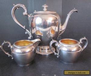 Item Vtg Reed & Barton EPNS Silverplate Tea Coffee Set Lidded Pot w Sugar Creamer USA for Sale