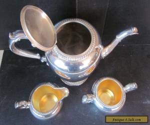 Item Vtg Reed & Barton EPNS Silverplate Tea Coffee Set Lidded Pot w Sugar Creamer USA for Sale