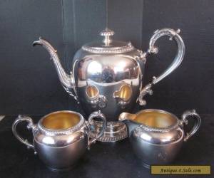 Item Vtg Reed & Barton EPNS Silverplate Tea Coffee Set Lidded Pot w Sugar Creamer USA for Sale