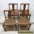 Antique Set 4 Art Deco Carved Golden Oak Dining Room Kitchen Pub Chairs Dinette for Sale