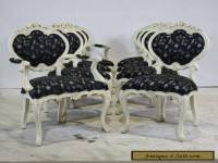 Set of 8 Rococo style traditional dining chairs mahogany wood