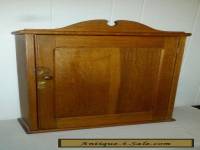 Antique Carved Wood Oak Wall Hanging Medicine Cabinet 