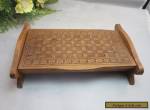 Vtg hand carved wood box with 2 compartments. for Sale