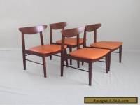 4 DANISH modern mid century walnut side chairs Stanley Furniture 60s mod mcm vtg