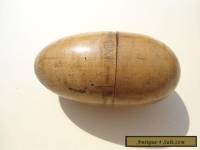 A ANTIQUE  EARLY  WOODEN EGG    TRINKET BOX